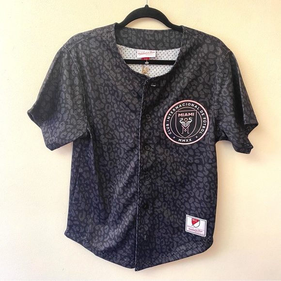 Mitchell & Ness Wild Life Mesh Miami Futbol button front jersey size small - Picture 1 of 9